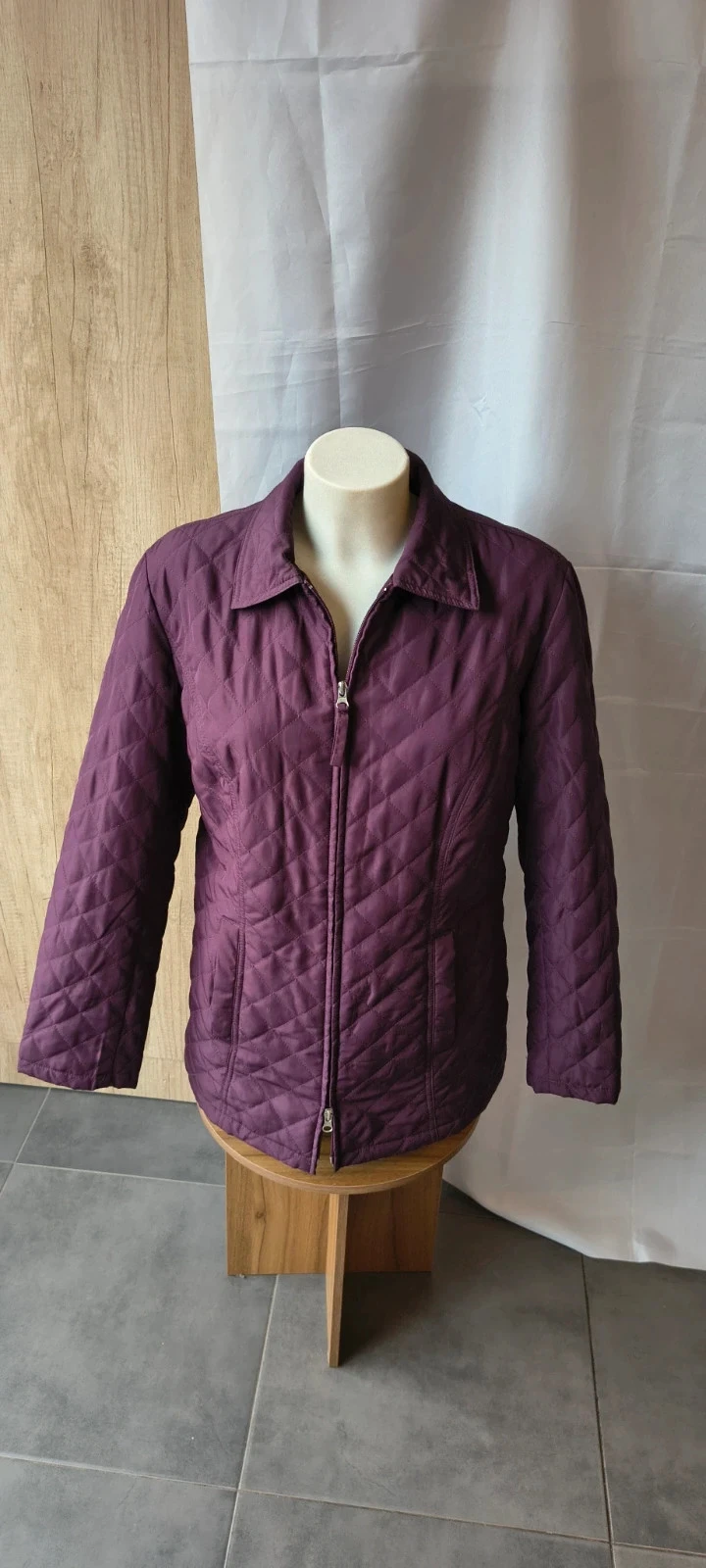 Bordeaux gewatteerde tussenjas | Maat 40 | Licht & stijlvol | Perfect voor lente/herfst |#296